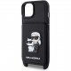 Чехол Karl Lagerfeld Crossbody cardslot PU Saffiano NFT Karl&Choupette Hard для iPhone 15 , цвет Черный (KLHCP15SCSAKCPMK)