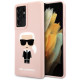 Чехол Karl Lagerfeld Liquid silicone Iconic Karl Hard для Galaxy S21 Ultra, цвет Розовый (KLHCS21LSLFKPI)