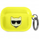 Чехол с карабином Karl Lagerfeld TPU FLUO with ring Choupette для AirPods Pro, цвет Желтый (KLAPUCHFY)
