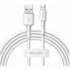 Кабель Baseus Mini White Cable USB - Micro USB 4 A 2 м, цвет Белый (CAMSW-E02)