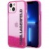 Чехол Karl Lagerfeld Liquid glitter Elongated logo Hard для iPhone 13, цвет Розовый (KLHCP13MLCKVF)