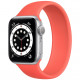 Умные часы Apple Watch Series 6 GPS, 40 мм, корпус из алюминия цвет Серебристый, силиконовый монобраслет цвет "Розовый цитрус"