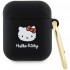 Чехол Hello Kitty Liquid silicone 3D Rubber Kitty Head для AirPods 1/2, цвет Черный (HKA23DKHSK)