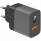 Сетевое зарядное устройство EnergEA Ampcharge PD30+, USB-C PD30W + USB-A QC3.0 18W, PPS 33W, цвет Темно-серый (CHR-AC-PDQ30EU)