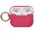 Чехол с карабином Guess Silicone case with ring для AirPods Pro, цвет Фуксия (GUACAPSILGLFU)