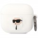 Чехол с карабином Karl Lagerfeld Silicone case NFT 3D Karl для AirPods 3, цвет Белый (KLA3RUNIKH)