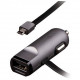Автомобильное зарядное устройство EnergEA Active drive USB + кабель micro USB + адаптер Lightning 2.4A, цвет Серый (CAGAUSB-GMT)