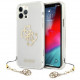 Чехол Guess PC/TPU 4G Big logo Hard + Gold charm для iPhone 12 Pro Max, цвет Прозрачный/Золотой шарм (GUHCP12LKS4GGO)
