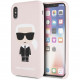 Чехол Karl Lagerfeld Liquid silicone Iconic Karl Hard для iPhone X/XS, цвет Светло-розовый (KLHCPXSLFKPI)
