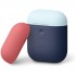Силиконовый чехол Elago A2 Duo Case для AirPods 2 Wireless, цвет Синий с Голубой и &quot;Итальянская роза&quot; крышками (EAP2DO-JIN-PBLIR)