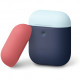 Силиконовый чехол Elago A2 Duo Case для AirPods 2 Wireless, цвет Синий с Голубой и "Итальянская роза" крышками (EAP2DO-JIN-PBLIR)