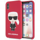 Чехол Karl Lagerfeld Liquid silicone Iconic Karl Hard для iPhone X/XS, цвет Красный (KLHCPXSLFKRE)