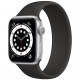 Умные часы Apple Watch Series 6 GPS, 40 мм, корпус из алюминия цвет Серебристый, силиконовый монобраслет цвет Черный
