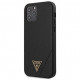 Чехол Guess PU Saffiano Triangle metal logo Hard для iPhone 12/12 Pro, цвет Черный (GUHCP12MVSATMLBK)