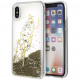 Чехол Karl Lagerfeld Liquid glitter signature Hard для iPhone XS Max, цвет Прозрачный/Золотой (KLHCI65SGGO)
