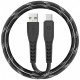 Кабель EnergEA NyloFlex USB-A to USB-C 3A 3 м, цвет Черный (CBL-NFAC3A-BLK300)