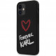 Чехол Karl Lagerfeld Liquid silicone Forever Karl Hard для iPhone 12 mini, цвет Черный (KLHCP12SSILKRBK)