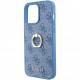 Чехол Guess PU 4G + Ring Hard для iPhone 15 Pro, цвет Синий (GUHCP15L4GMRBL)