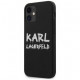 Чехол Karl Lagerfeld Liquid silicone Graffiti logo Hard для iPhone 12 mini, цвет Черный (KLHCP12SSLSTBK)