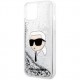 Чехол Karl Lagerfeld Liquid Glitter NFT Karl head Hard для iPhone 15, цвет Серебристый (KLHCP15SLNKHCH)