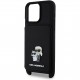 Чехол Karl Lagerfeld Crossbody cardslot PU Saffiano NFT Karl&Choup Metal Hard для iPhone 15 Pro Max, цвет Черный (KLHCP15XCSAPIKCK)
