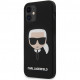 Чехол Karl Lagerfeld Liquid silicone Karl's Head Hard для iPhone 12 mini, цвет Черный (KLHCP12SSLKHBK)