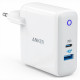 Сетевое зарядное устройство Anker PowerPort 2 30W, USB-C Power Delivery 18W, USB PowerIQ 12, цвет Белый (A2321321)