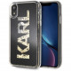 Чехол Karl Lagerfeld Liquid Glitter Karl logo Hard для iPhone XR, цвет Золотой/Черный (KLHCI61KAGBK)